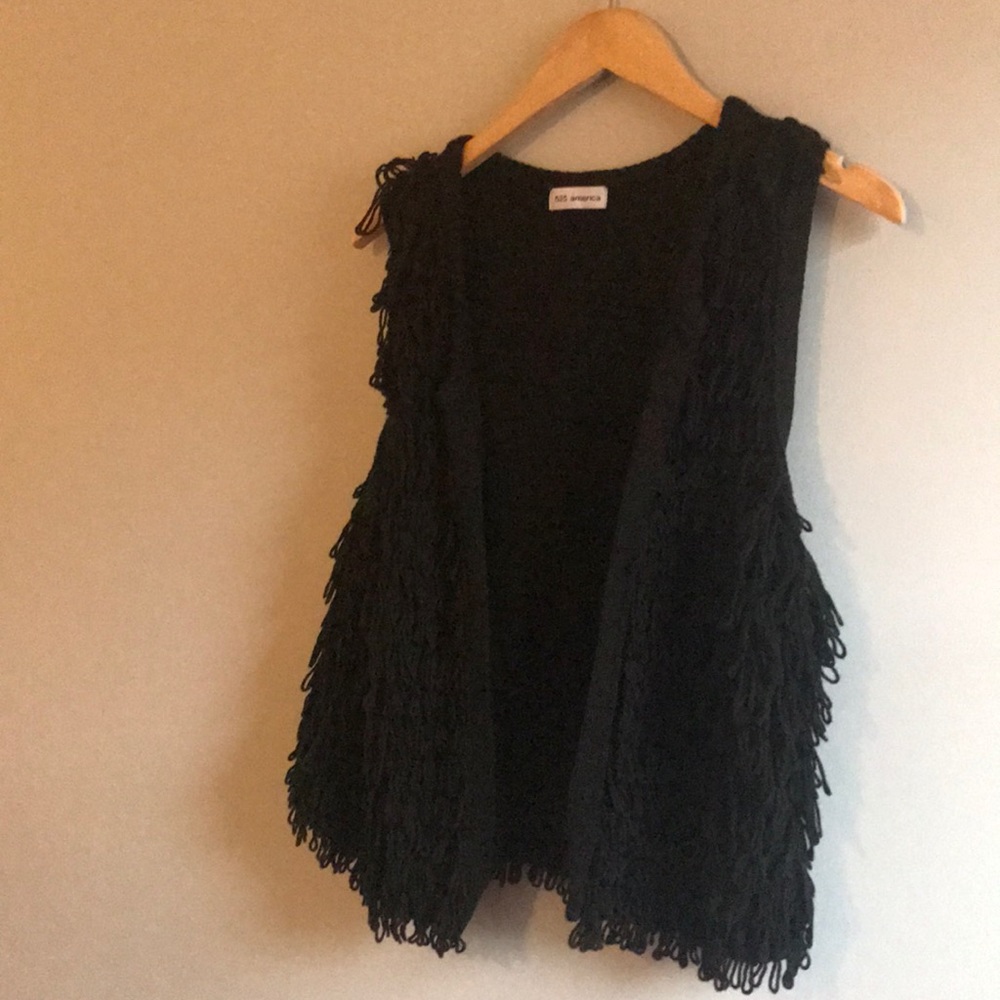 Knit Fringe Vest